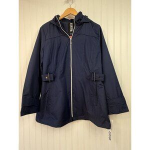 NEW INTL D.e.t.a.i.l.s Navy Blue Peacoat Jacket Coat Sz Large Full Zip Hood NWT
